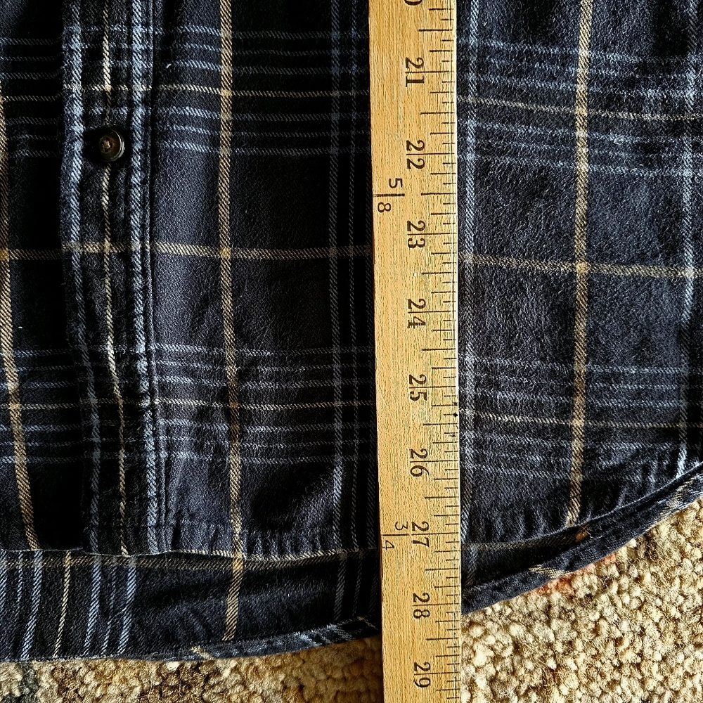 Timberland L Men's Black Plaid Shirt with Blue & Cream Stripes - Picture 10 of 10